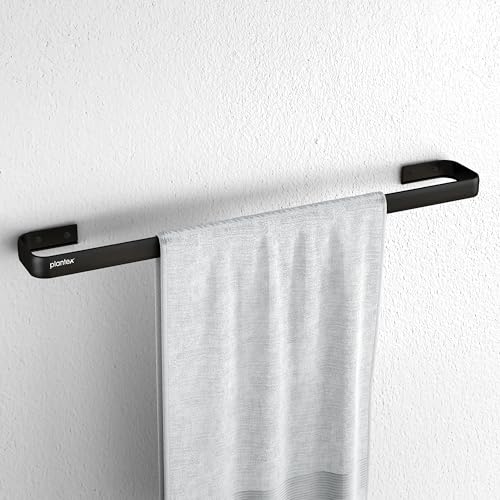 Image of Plantex Aluminium Towel Holder for Bathroom /24 inch Single Towel Rod /Towel Bar /Towel Hanger /Bathroom Accessories -Pack of 1 (1512, Black)