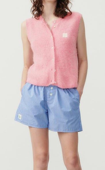 Image of UAURORAO Women Chunky Sweater Vest Button Down Crochet Cable Knit Cardigan Sleeveless Open Front Knitted Crop Waistcoat