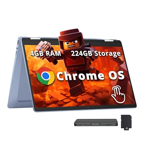HP Chromebook x360 14�C���` FHD �^�b�`�X�N���[���m�[�g�p�\�R���AIntel�v���Z�b�T�[N100�A4GB RAM�A224GB�X�g���[�W(64GB eMMC+160GB�h�b�L���O�X�e�[�V�����Z�b�g)�AUHD�O���t�B�b�N�X�AWi-Fi 
