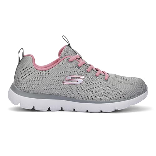 Image of Skechers Womens Summits Grey Coral Casual Slip On Shoe