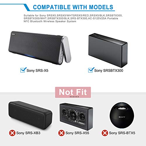 Pwron Ac To Dc Adapter Compatible With Sony Srsx5 Srsx5/Wht Srsx5/Red Srsx5/Blk Srsbtx300 Srsbtx300/Wht Srsbtx300/Blk Srs-Btx300 Ac-S125V25A Portable Nfc Bluetooth Wireless Speaker System #TOP3