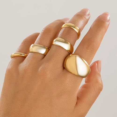 Image of Shining Diva Fashion Combo Set Gold and Silver Plated Rings for Women and Girls Stylish