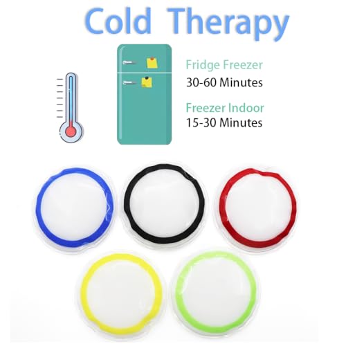 Image of Boo Boo Ice Pack for Kids, Small Ice Pack for Injuries Cold Compress Gel Pack Cold Therapy for Scrape Knee, Bump Head, Hurt Elbow, Hit Thumb (5 Count (Olympic Ring))