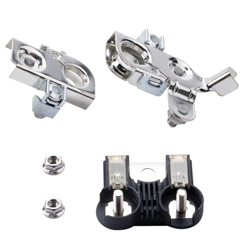 JINGKE AL3Z-14526-AA BT4Z-14450-AA BT4Z-14450-BA Battery Fuse & Positive/Negative Terminal Clamps Compatible with Ford F-150 2011-2014