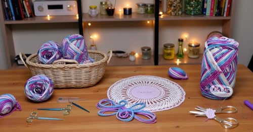 Image of M.G ENTERPRISE Ganga G-Ball Flourish (200 gm) Wool Ball Hand Knitting Wool /Art Craft Soft Fingering Crochet Hook Yarn, Needle Knitting Yarn Thread Dyed WC