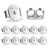 Lusofie 12Pcs Sterling Silver Earring Backs,S925 Silver Earring Backs Replacements Hypoallergenic Earring Backs Secure Ear Locking Pierced Earring Backs for Studs, 569131_1_c3P4C8HaC