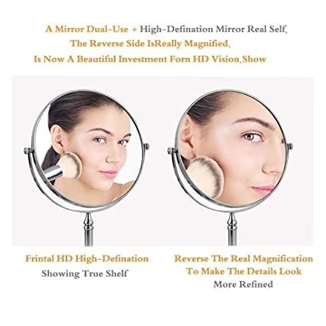 Image of ᵀᴹ Tabletop Double Side Shaving Makeup Vanity Mirror 360 Degree 5X Magnification Beauty Make up Cosmetic Stand for Shaving & Makeup Vanity Bedroom Bathroom Desk (Round Rosegold)