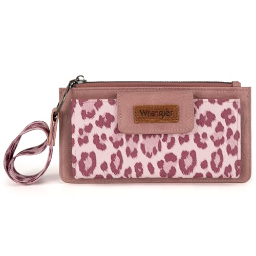 Image of Montana West X Wrangler Wallet for Women Ladies Female Card Cases & Money Organizers Wristlet with Wallet Large Clutch with Coin Purse Smooth Zipper and Rfid Lining