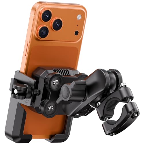 Support téléphone moto anti-vibration Grefay pour bras rétractable de guidon vélo et smartphone