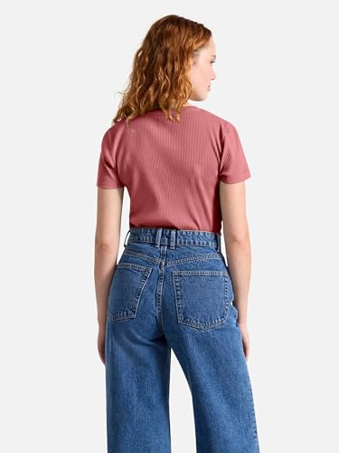 Image of Zilcon Women Fashion Trendy Ribbed Round Neck t Shirt for Woman Half Sleeves Tops for Women Stylish Western Formal, Casual, Office, Date, Outing, Party Tops