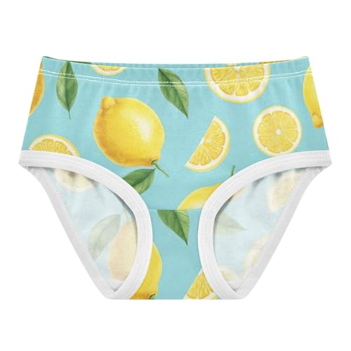 Watercolor Lemons Leaves Blue Cute Panties Girl Girls Underwear Toddler Cotton Funny Underpants Briefs 2t