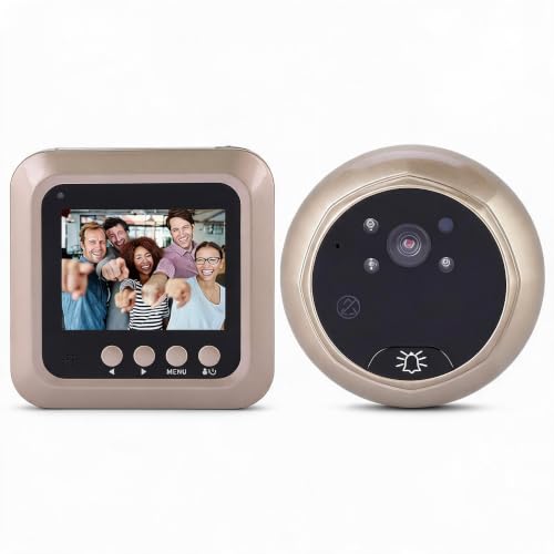 2.4in 1080P Intelligent Electric Door Bell Digital Peephole Security Door Viewer with Infrared Night Scene, Humanized FIFO Design, and 32G TF Memory Card.