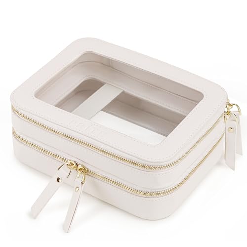 Trousse de toilette imperméable pour voyages et voiture beige