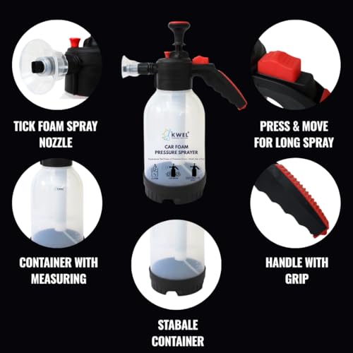 Image of KWEL Foam Pump Sprayer with 100ML Car Shampoo | High Pressure Foam Bottle for Car Wash, Bike Wash, Detailing & Cleaning (Pack of 1)