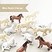 cntjv 15 Pcs Mini Horses Figures Realistic Plastic Small Horse Figurines Bulk Bronco Toys Miniature Resin Animals Farm Pony Ornament, Party Favors, Hobby Horse Accessories