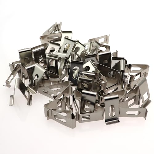 Image of 50PCS V Shape Spring Buckle Photo Frame Hardware Accessories Bow Shape Shrapnel Crimp 1x1in Picture Photo Frame Metal Spring Swivel Clip Hook For 3D Printer Bed Decorative Frame