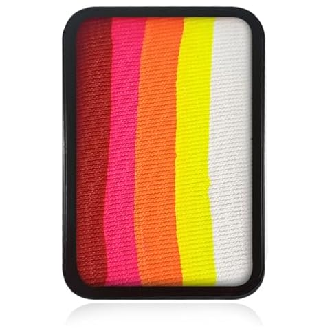 Kraze FX Face Paint Palette Refill - Burning Heart (10 gm), Professional 1-Stroke Split Cake, Hypoallergenic, Non-Toxic, Water Activated Halloween Face & Body Painting Makeup Supplies for Kids Cover
