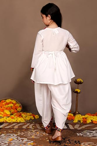 Image of Fashion Dream Girls Cotton Blend Printed Crop Top and Dhoti Set |Kids Ethnic Set |Suit for girls