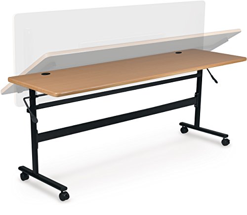 MooreCo Essentials Flipper Training Table 60x24 Teak Top Black Base - Thumbnail 3