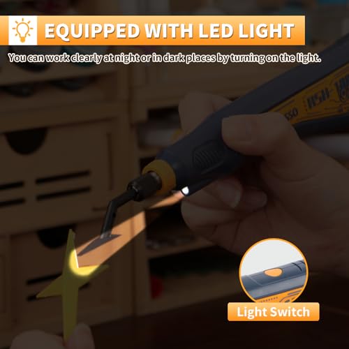 Image of Reciprocating Sander, Mini Detail Sander Tool, Variable Speed and USB Charging with LED Light, Pen Sander With 6pcs Sanding Head, Fit for Sanding, Polishing, Finishing, DIY Crafts (Blue)