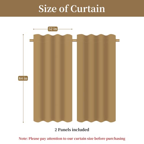 Loom And Mill Luxury Jacquard Curtains For Bedroom, Classic Antique Damask Blackout Curtains 2 Panels With Tiebacks, Bronze Gold Window Curtain For Living Room Holiday Banquet Decor(52Wx84L, 2 Panels) #TOP2