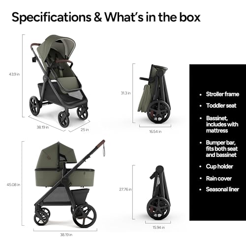 Image of Mompush Ultimate 3 Full-Size Stroller with Bassinet, Newborn to Toddler