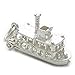 Schläger Dampfer Boot Sterlingsilber Charm .925 x 1 bewegbar Schläger EC189