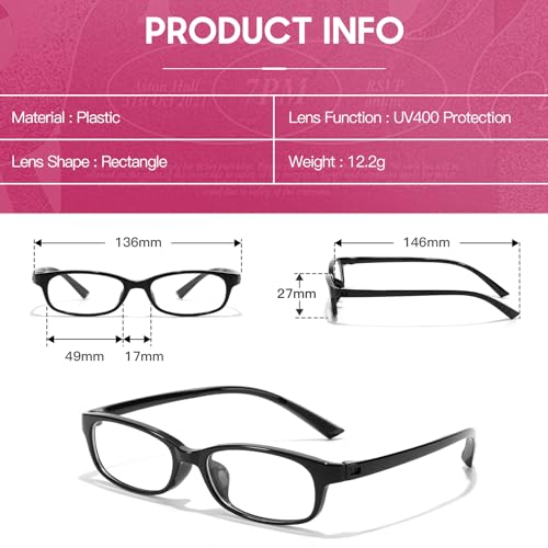 Image of DreamCalf Trendy Fake Glasses Small Rectangle Y2K Eyewear with Anti Blue Light for Women's Cosplay and Daily Style