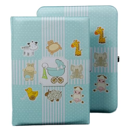 �lbum Menino Animais Para 100 Fotos 15x21 Animais Azul