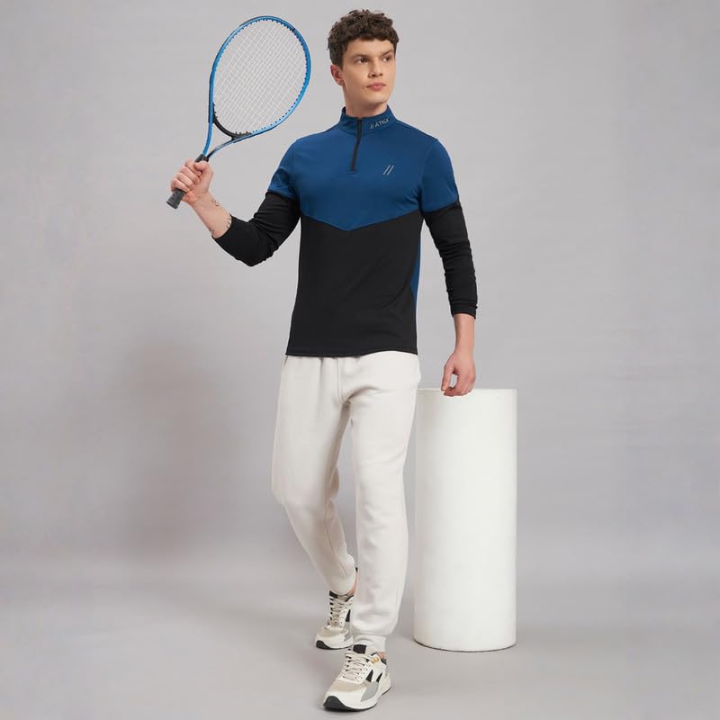 Image of ATICX Polyester Full Sleeve Compression High Turtle Neck Sports Jersey T Shirt for Men - Quick Dry Fit Gym Workout Top for Running, Swimming, Training, Cycling, Football, Badminton