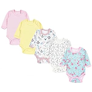 TupTam Baby Meisjes Rompertjes met Lange Mouwen 5-Pack