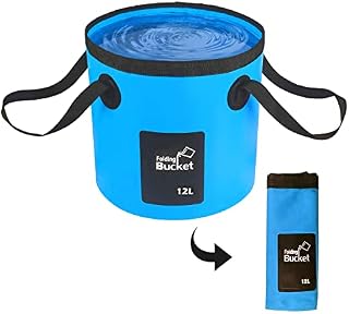 WDAFLG Folding Water Bucket 12 L Outdoor Portable Collapsible Bucket Multifunctional Collapsible Wash Basin for Holidays, Garden, Outdoor, Fishing & Camping