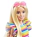 Barbie Fashionistas Doll #197 with Blonde Hair & Braces Wearing Rainbow Dress & Accessories Including Platform Shoes & Sunglasses