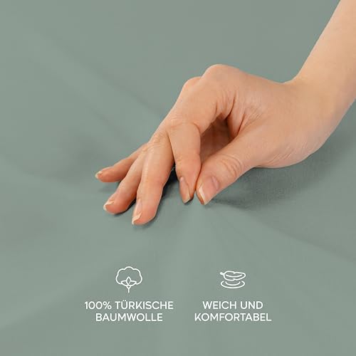 Twinzen® Kissenbezug 30x50 (2er-Set) - 100% Jersey Baumwolle 150 GSM Kissenbezüge - Grün - Für Kissenbezüge 30x50 cm - Kissenhülle - Kissenbezug mit Reißverschluss - Oeko-Tex Zertifiziert