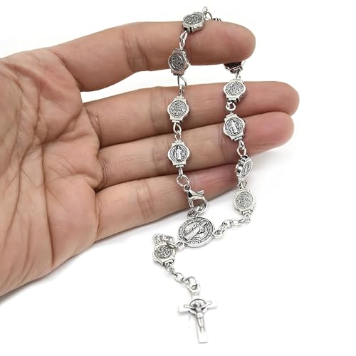 St. Benedict Rosario Bracelet - San Benito Charm for Women and Men, Catholic Gift4