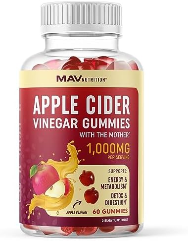 Organic Apple Cider Vinegar Gummies (60 Ct.) | Weight, Digestion, Detox, Immunity & Diet Support with ACV | With The Mother, Vitamin B6, B12 & Folate | Belly Fat Burner for Women & Men | Vegan, 500MG Organic Apple Cider Vinegar Gummies (60 Ct.) | Weight, Digestion, Detox, Immunity & Diet Support with ACV | With The Mother, Vitamin B6, B12 & Folate | Belly Fat Burner for Women & Men | Vegan, 500MG