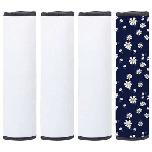 BAOZOON 4 Pcs Sublimation Blanks Car Seat Belt Pads Cover Heat Transfer Neoprene Replacement Shoulder Strap Pads Blank Car Seatbelt Shoulder Pads...