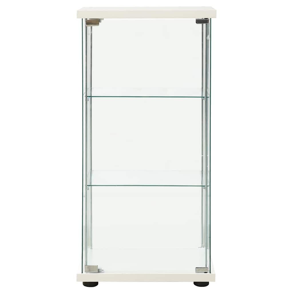vidaXL Vitrinenschrank mit 3 Schichten Glasvitrine Sammlervitrine Vitrine Schrank Bücherschrank Wohnzimmer Schlafzimmer Hartglas Weiß