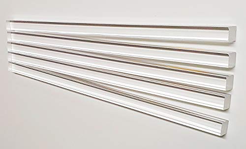 5 Pcs 1/2â€ x 1/2" x 12â€ Long Square Clear Acrylic Plexiglass Plastic Rod - .50" - 12.7mm x 12.7mm x 304.8mm
