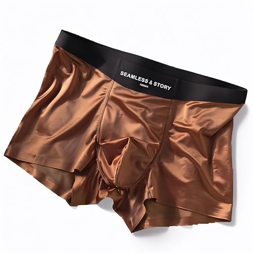 Elegant Silk Men's Ice Silky Underwear Mulberry Silk Men's Boxer Briefs, Seamless Comfort