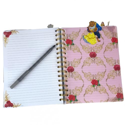 Carnet Journal Disney La Belle et la Bête à spirales de 144 pages lignées