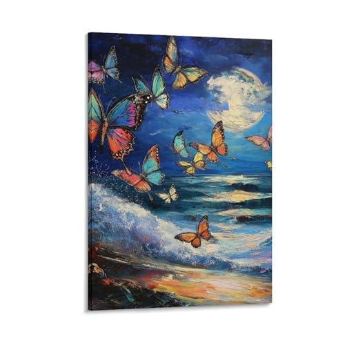 Affiche papillon décoration murale pour salon moderne et chambre cosy