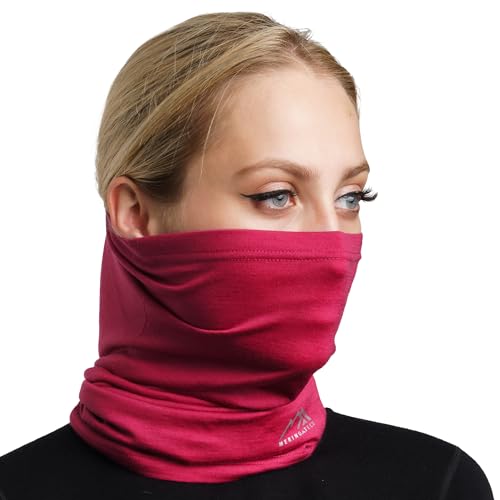 Image of Merino Wool Sun & Wind-proof Neck Gaiter 17.5um - Breathable Multi-Use Face Covering - Neck Warmer & Ski Mask for Women, Men