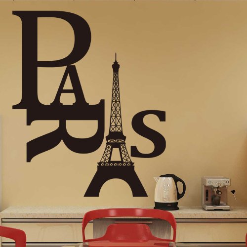 MZY LLC (TM) Paris Eiffel Tower Wall Paper Art Vinyl Decal Sticker DIY For Kids Room Living Room