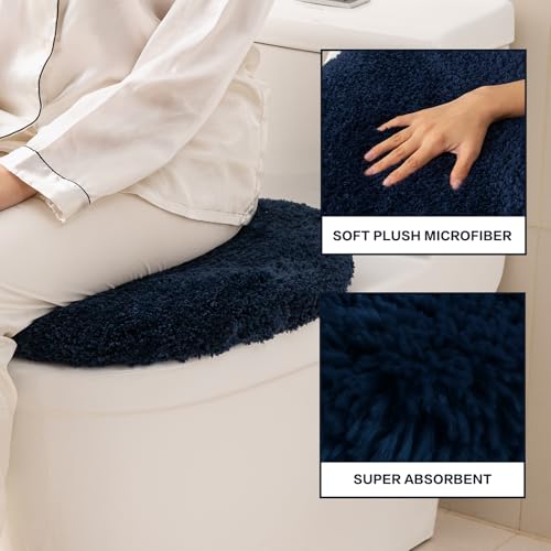 Image of Microfiber Toilet Lid Cover, 17.5 inchx15 inch Fits Round Oblong and Elongated