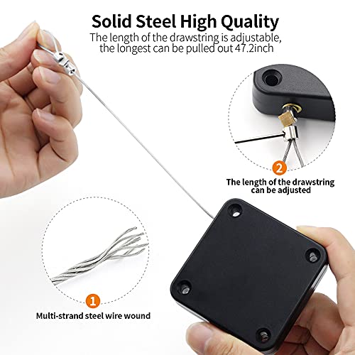 Punch Free Auto Sensor Door Closer,Quick Easy Door Closer Multifunctional Automatic Sliding Door Closer With Steel Drawstring For Residential Commercial Doors,Back Door, Bathroom Door (4P, Black) #TOP2