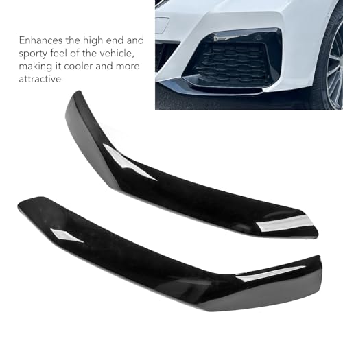 1 par de spoiler de lábios dianteiro preto brilhante robusto elegante para-choque dianteiro divisor