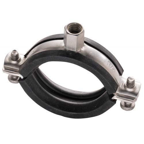 2 Stück - Rohrschellen Edelstahl mit Dämmung Größe 82-87mm M8/M10 V2A