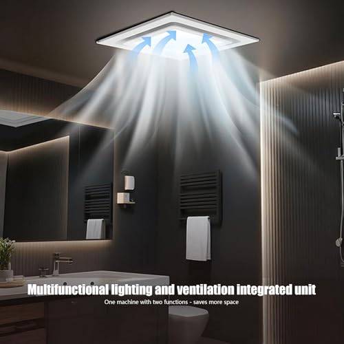 Luz de ventilador de baño de 10 pulgadas con extractor integrado de 105 CFM regulable 5