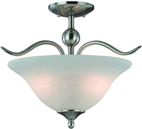 Hardware House H10-4289 Dover Semi Flush Mount Ceiling Light, Satin Nickel